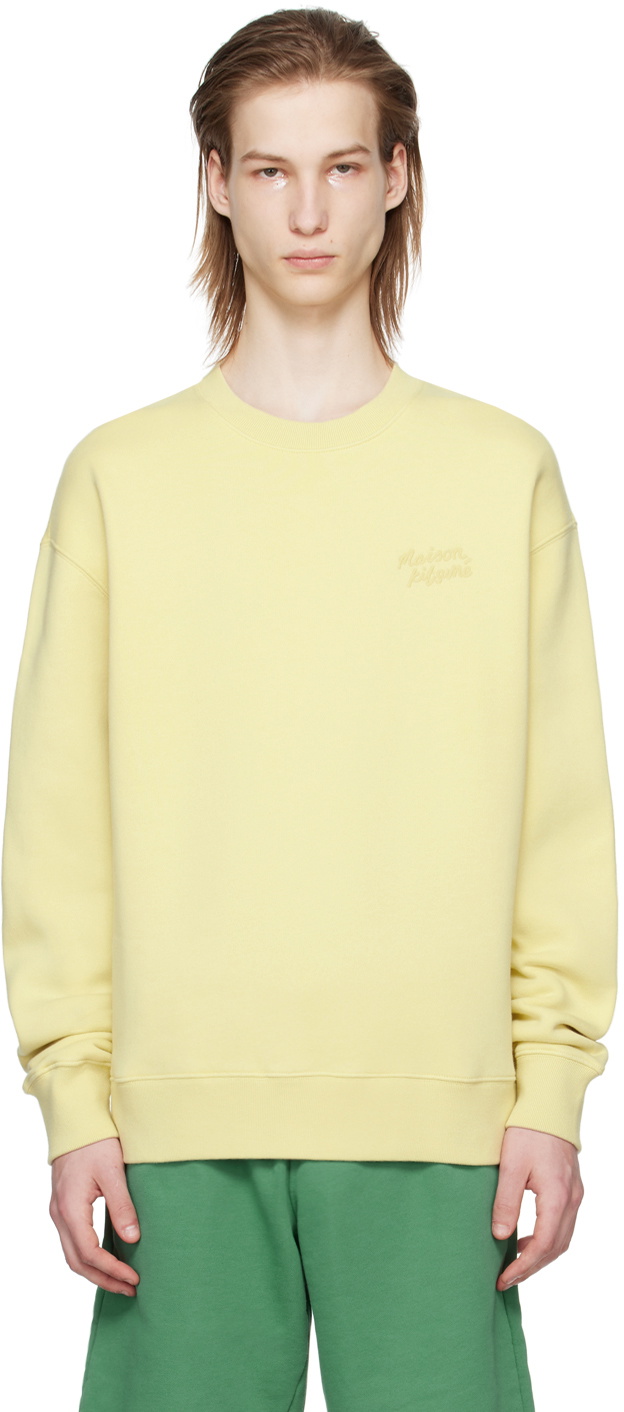 Maison Kitsuné Yellow Handwriting Sweatshirt Maison Kitsune