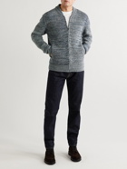 Mr P. - Ombré Ribbed Merino Wool Zip-Up Sweater - Blue
