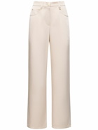 BRUNELLO CUCINELLI - High Rise Satin Straight Pants