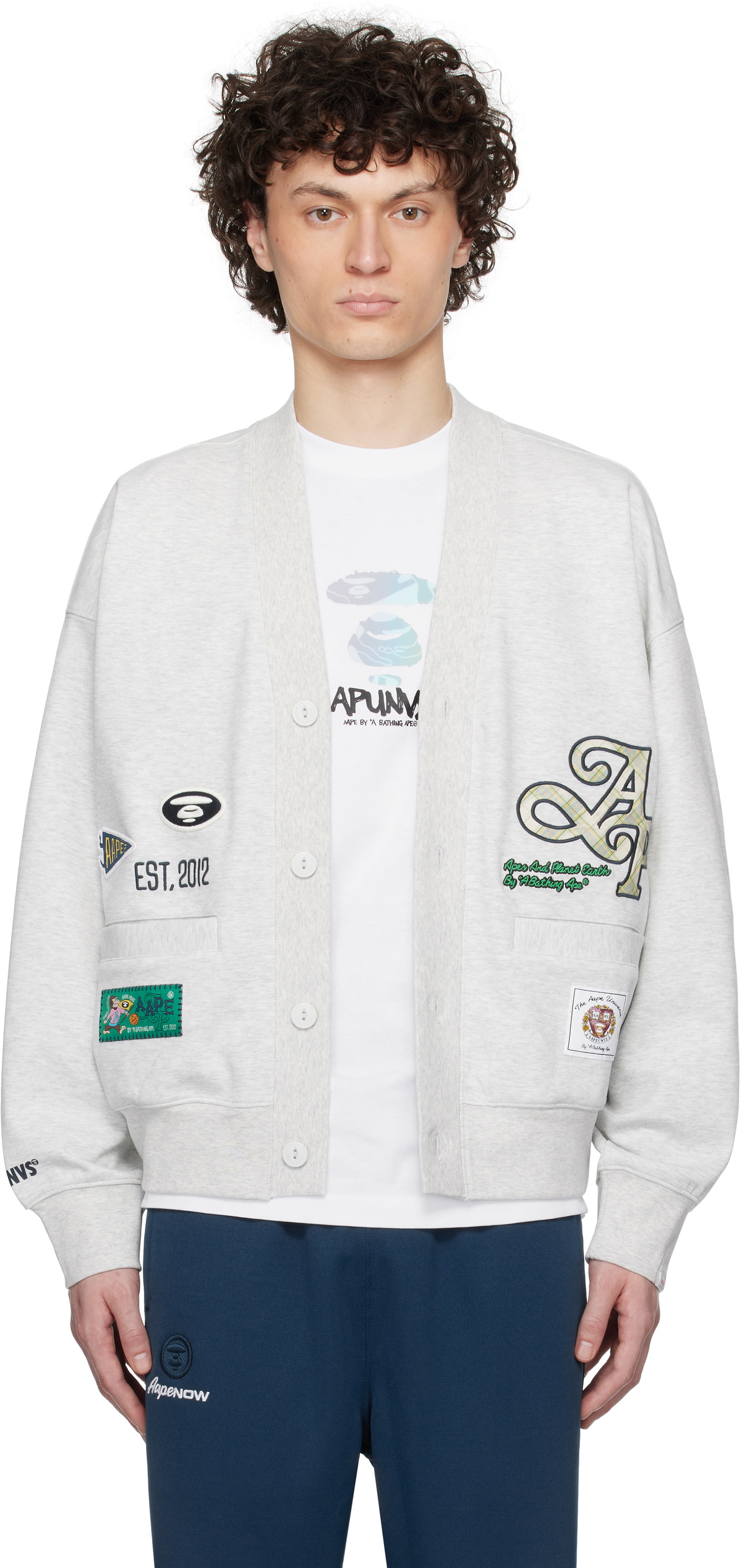 AAPE by A Bathing Ape Gray Main Cardigan
