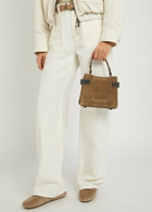 Brunello Cucinelli Mini Bead-embellished Suede top Handle bag - Dark Brown - One Size