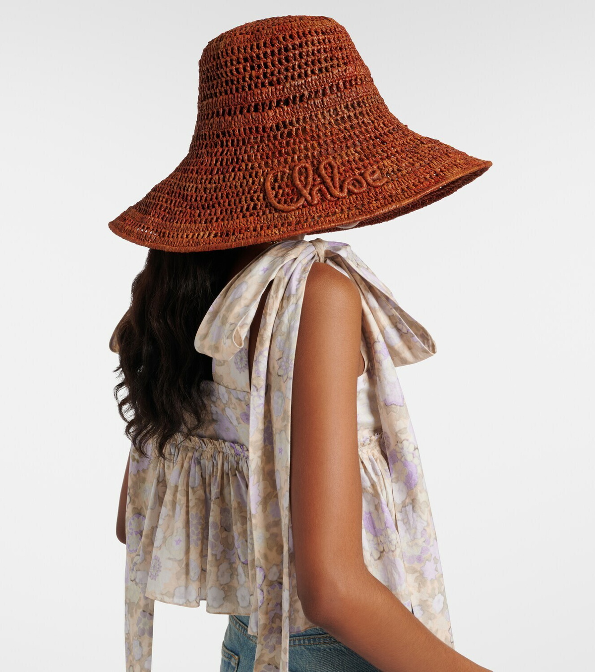 Chloé Logo raffia sunhat