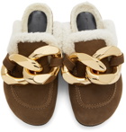 JW Anderson Brown Shearling Chain Loafers
