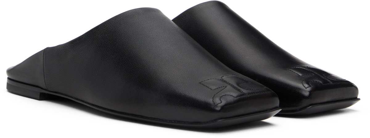 Courrèges Black Heritage Leather Mules