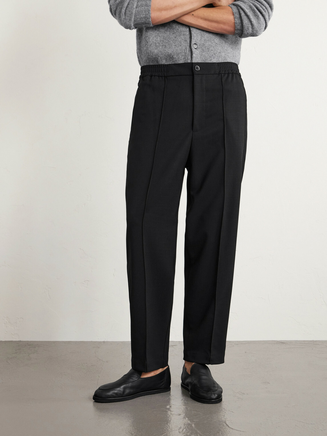 Barena - Ameo Straight-Leg Wool-Hopsack Suit Trousers - Black