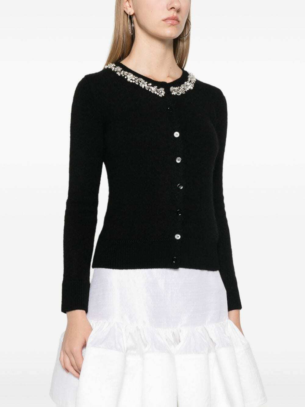 ERMANNO - Wool Blend Embroidered Cardigan