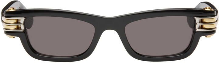 Photo: Bottega Veneta Black Bolt Squared Sunglasses