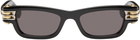 Bottega Veneta Black Bolt Squared Sunglasses