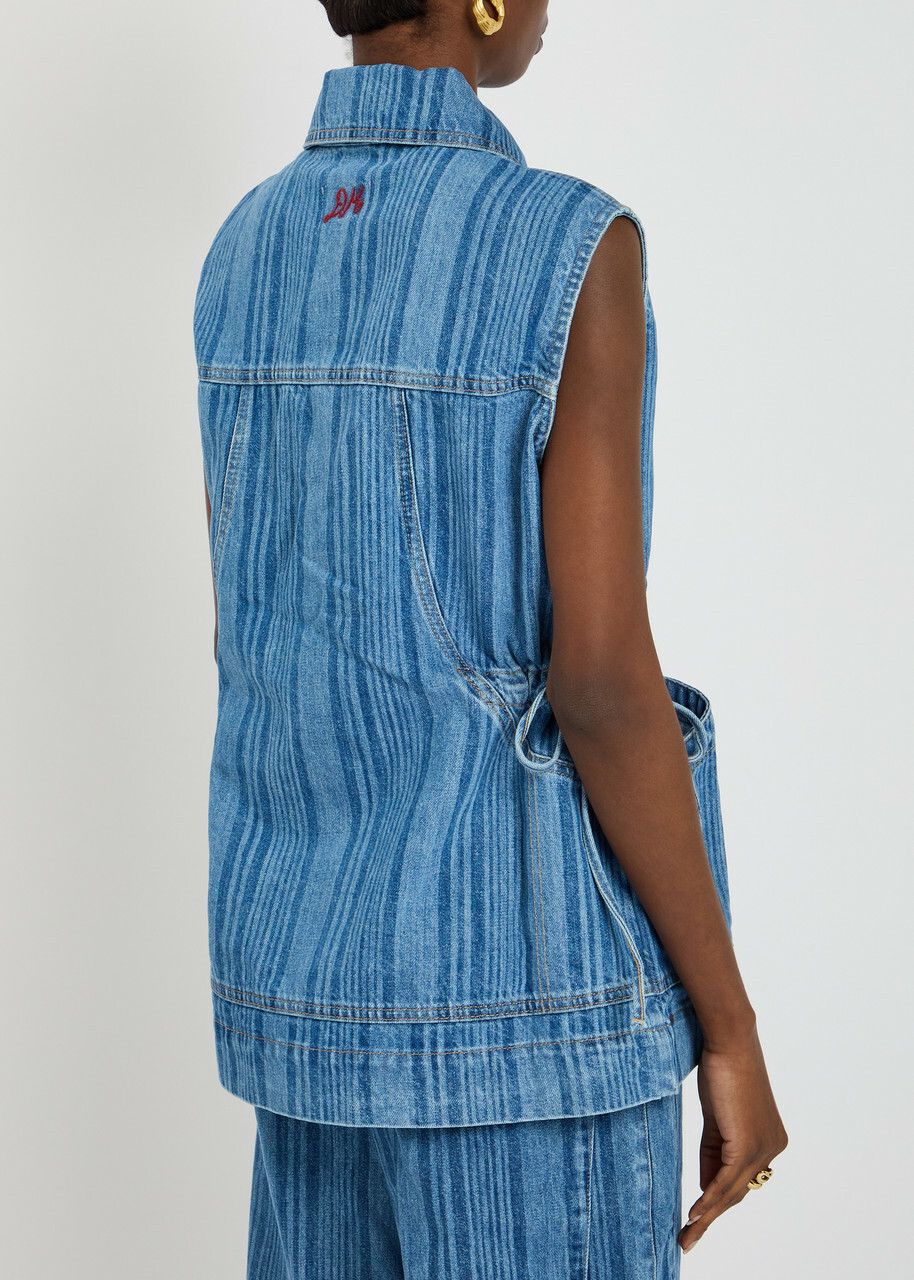 Damson Madder Hera Striped Denim Gilet