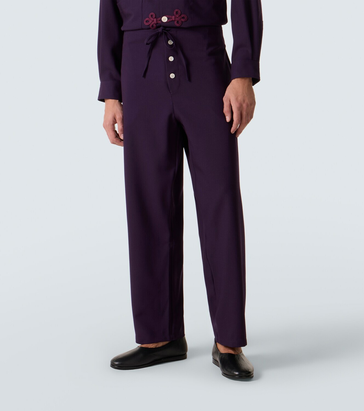 Bode Astor wool wide-leg pants