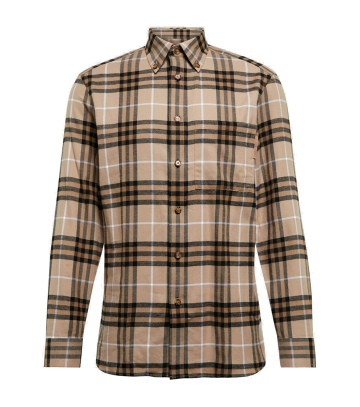 Photo: Burberry - Checked cotton flannel shirt