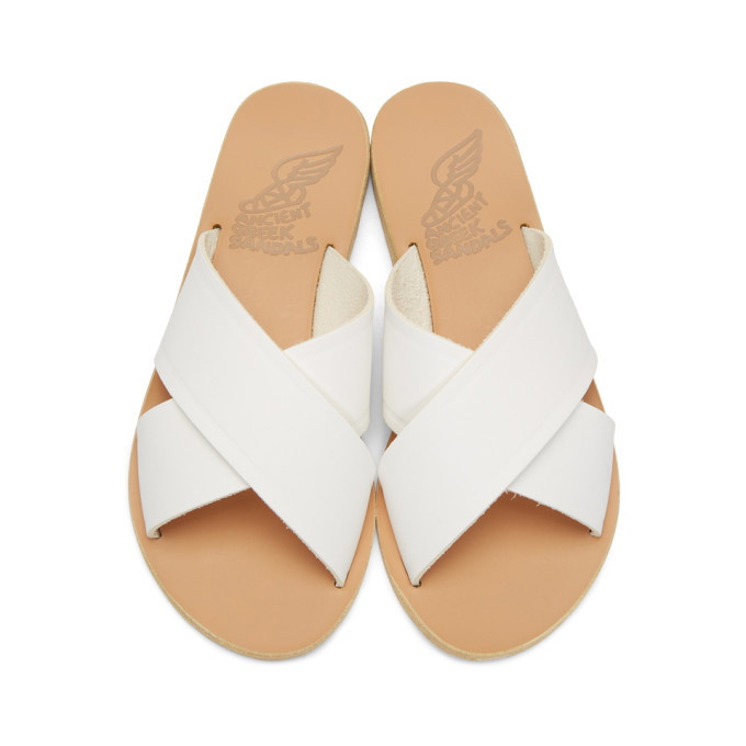 Ancient Greek Sandals Chania Slingback Sandals In White | ModeSens
