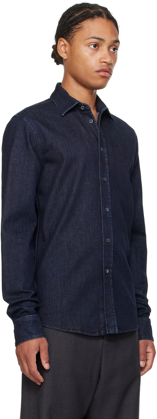 Bally Blue Adrien Brody Edition Button-Down Denim Shirt