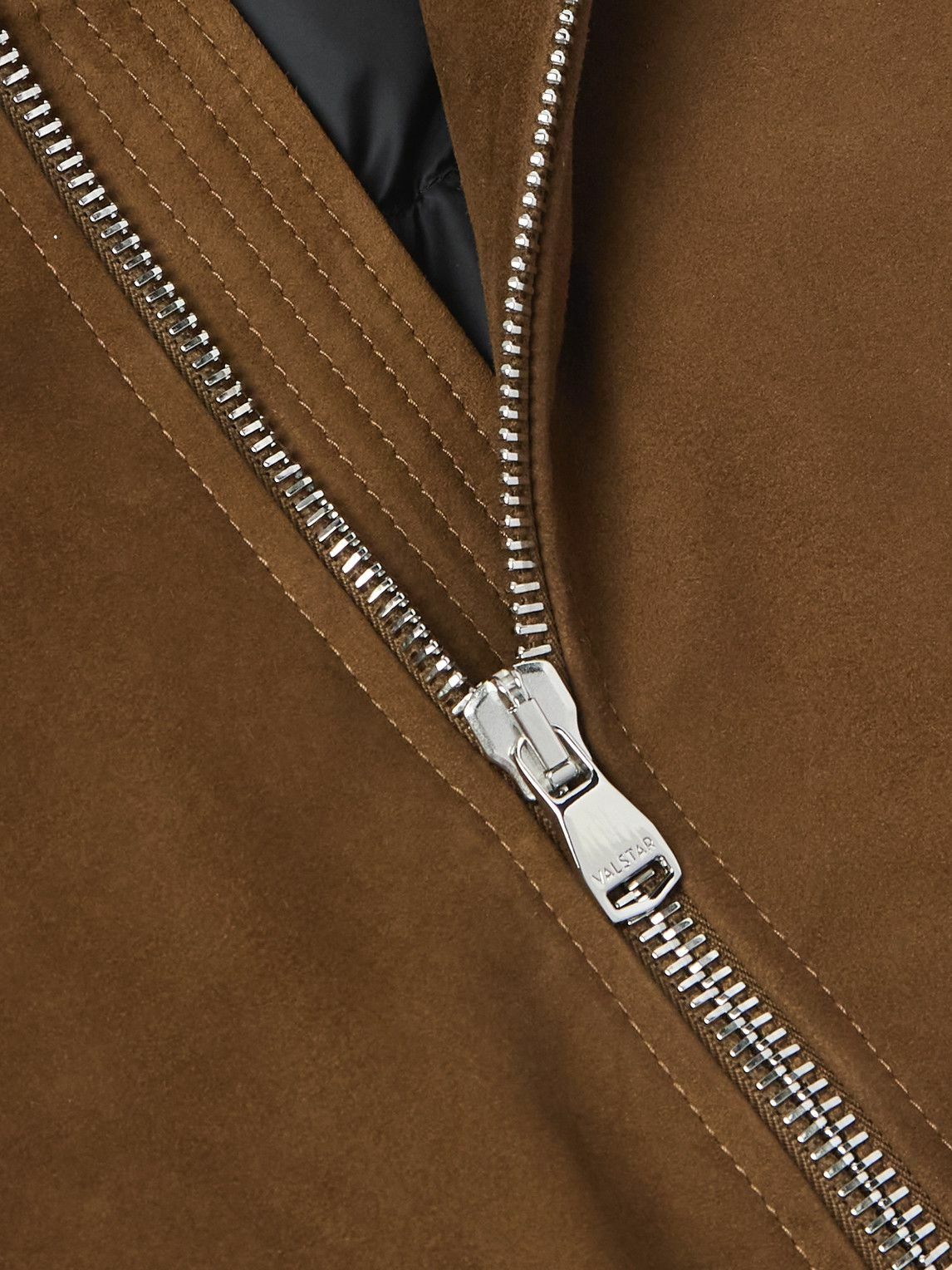 Valstar - Shearling-Trimmed Suede Down Jacket - Brown Valstarino Valstar - Shearling-Trimmed Suede Down Jacket - Brown Valstarino