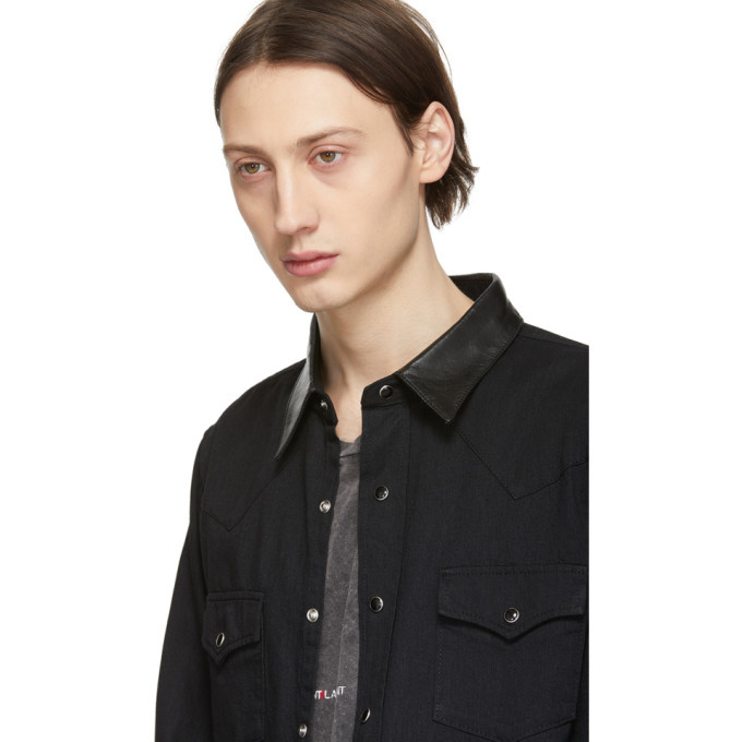Saint Laurent Black Denim Classic Western Shirt Saint Laurent