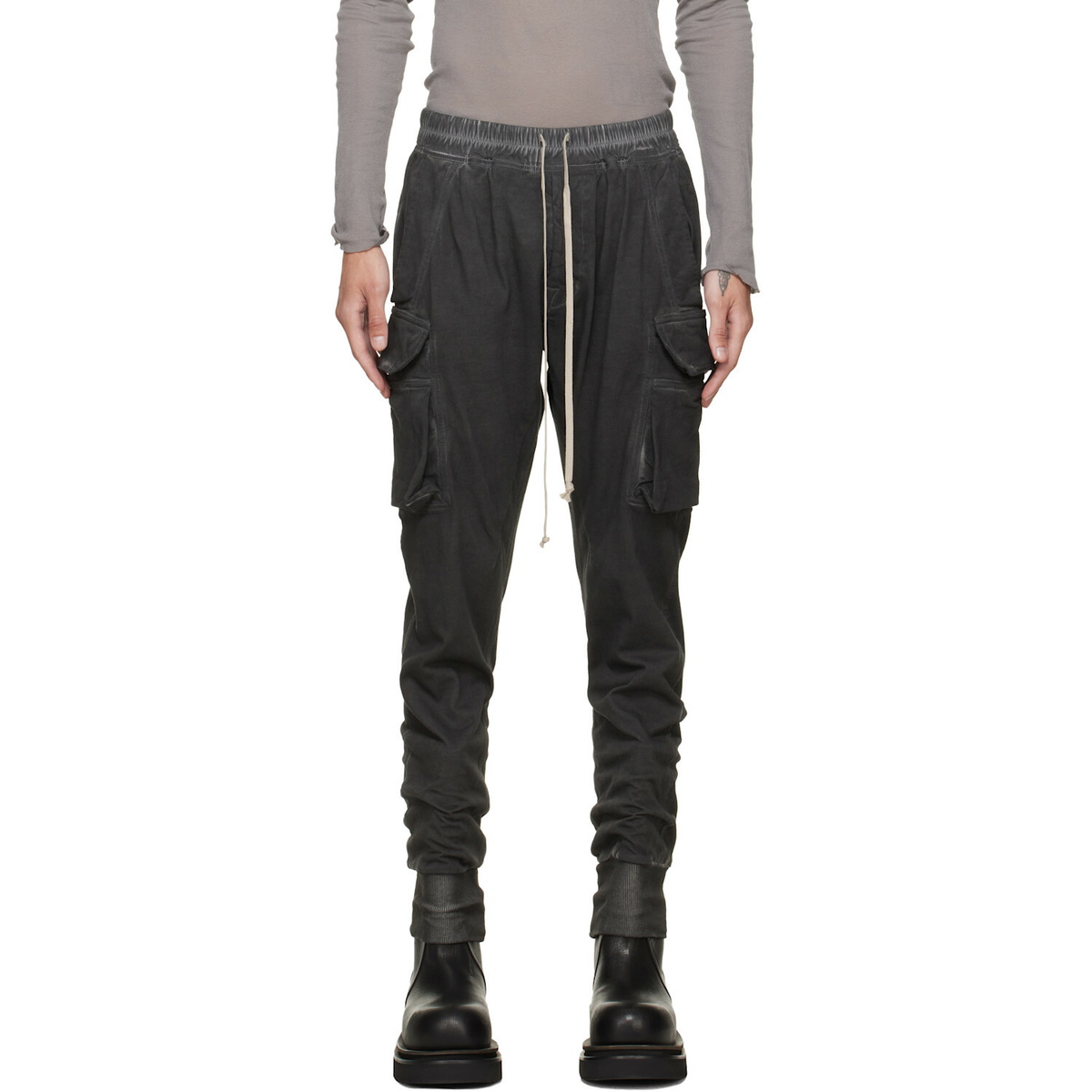 Rick Owens DRKSHDW Black Tower Mastodon Cut Cargo Pants
