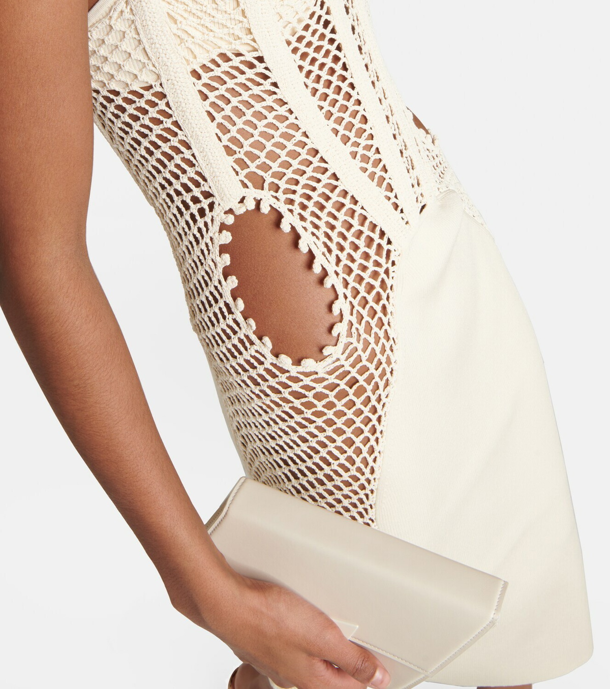 dion lee lace panelled dress DION LEE Lace Panel Mini Dress In White SZ US 2 8 10 RV$750