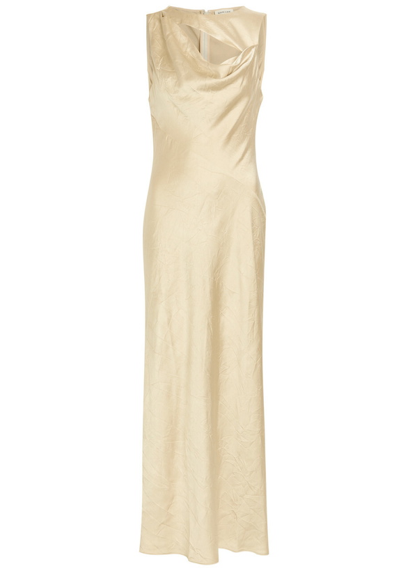 Shona Joy Stratus High-neck Lace Satin Maxi Dress Ivory Shona Joy