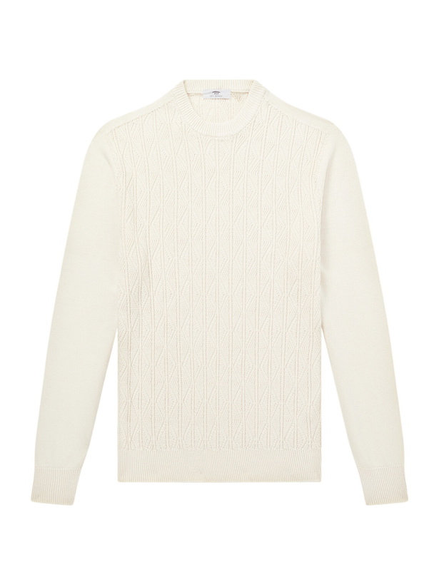 Photo: Inis Meáin - Knitted Cotton and Cashmere-Blend Sweater - Neutrals