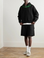 Palm Angels - Logo-Print Cotton-Jersey Hoodie - Black