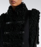 Fendi Shearling and leather-trimmed wool-blend vest