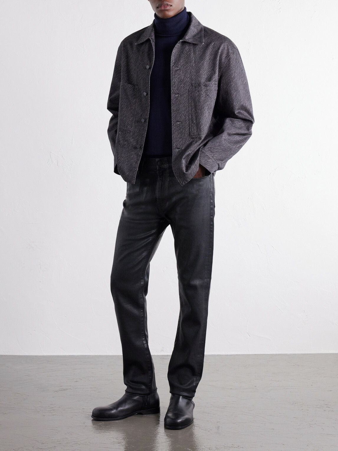 Acne Studios - 1979M Slim-Fit Tapered Coated Jeans - Black