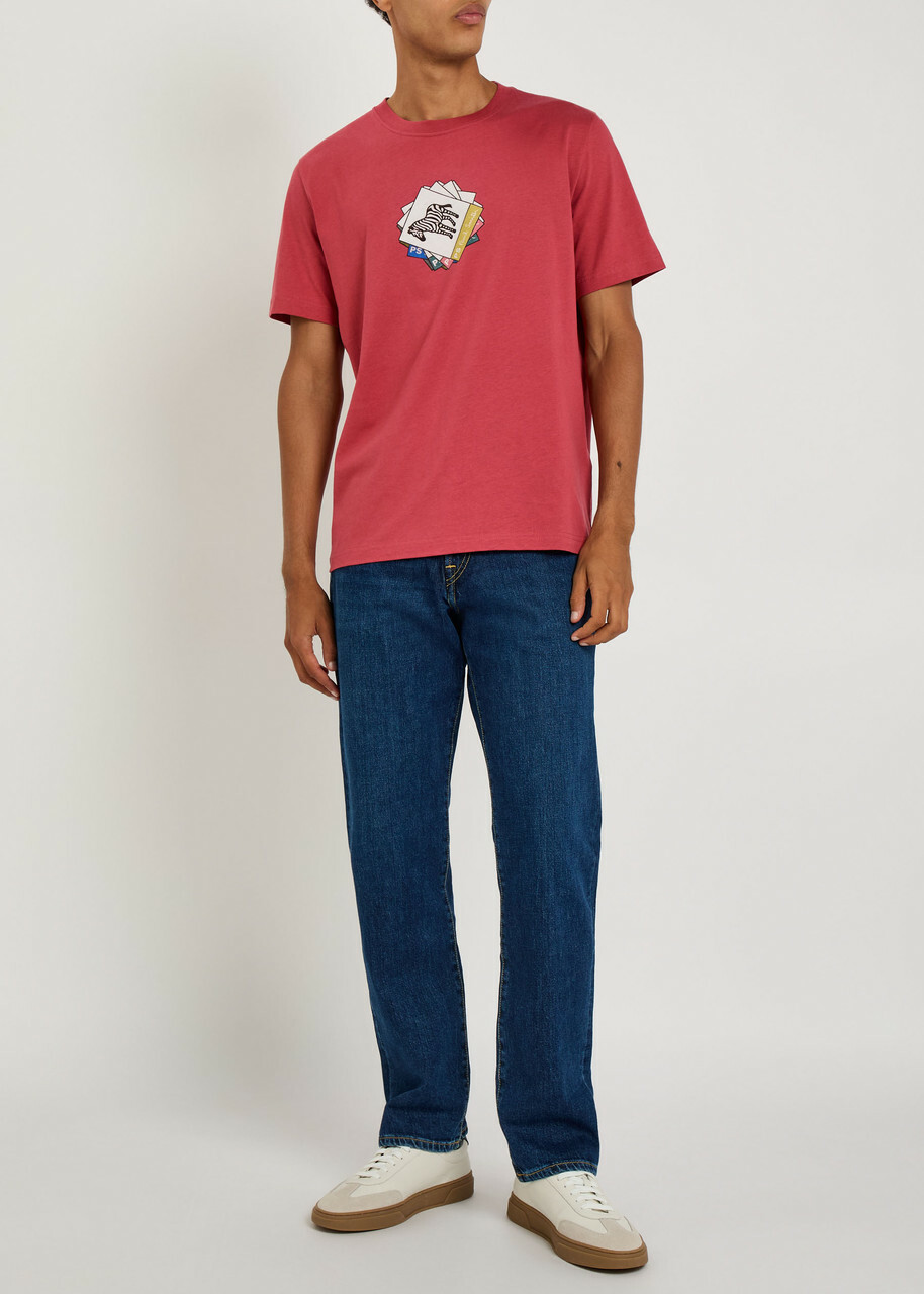 PS Paul Smith Zebra Printed Cotton T-shirt Pink
