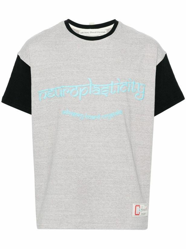 Photo: Advisory Board Crystals Grey Text Print Cotton T-Shirt