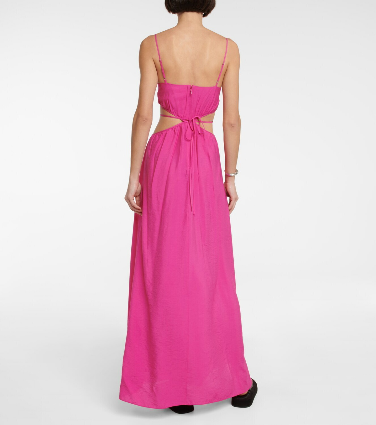 chinese dress ladies Amora Pink Floral Mesh Maxi Dress - M Size - Women's Dresses main image 1