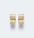 Suzanne Kalan Mini 18kt gold hoop earrings with diamonds