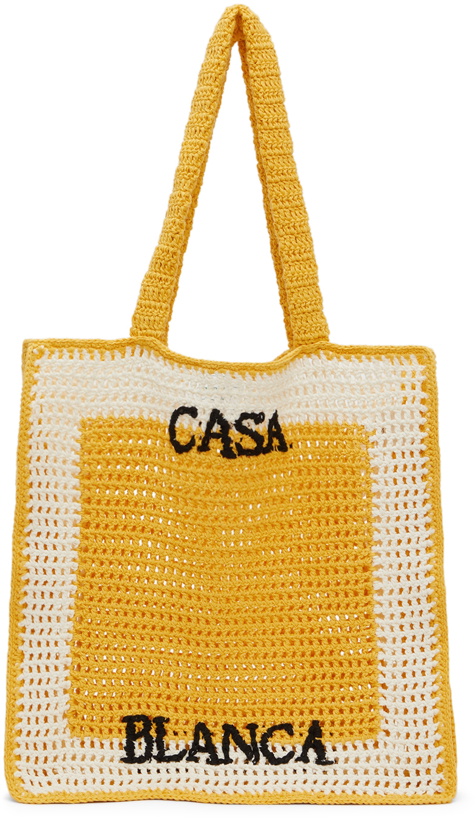 Photo: Casablanca Yellow & White Crochet Tote