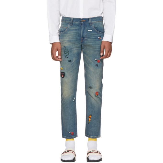 Photo: Gucci Blue Tapered Symbols Jeans