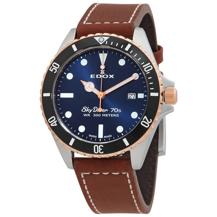 Photo: Edox SkyDiver Quartz Blue Dial Mens Watch 53017 357RNC BUI