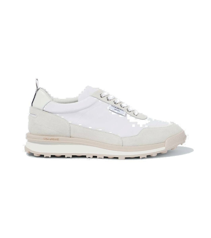 Photo: Thom Browne Leather-trimmed sneakers