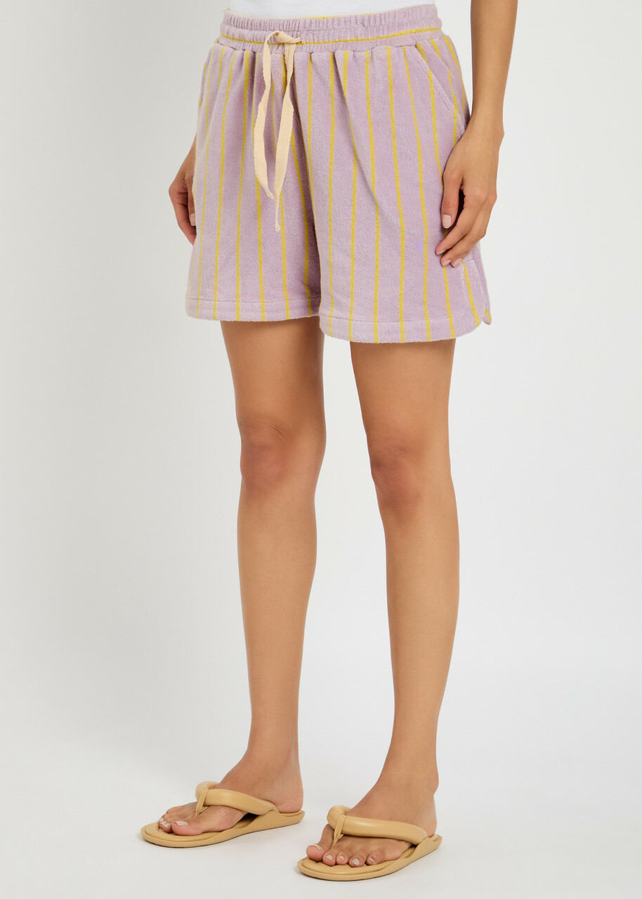 Bongusta Naram Striped Terry Shorts Lilac