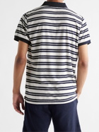 ONIA - Zach Striped Cotton-Blend Terry Polo Shirt - Blue