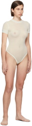 SKIMS Off-White Summer Mesh T-Shirt Bodysuit