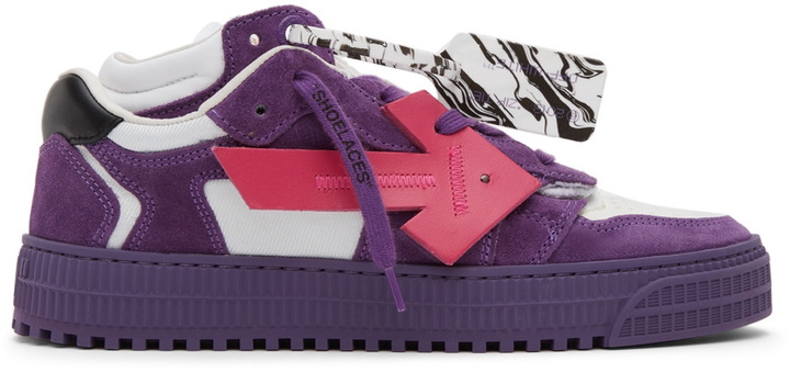 Photo: Off-White Purple & Off-White Floating Arrow Sneakers