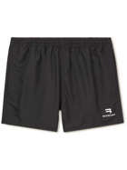 Balenciaga - Straight-Leg Short-Length Logo-Print Swim Shorts - Black