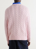 Polo Ralph Lauren - Logo-Embroidered Cable-Knit Cotton Sweater - Pink