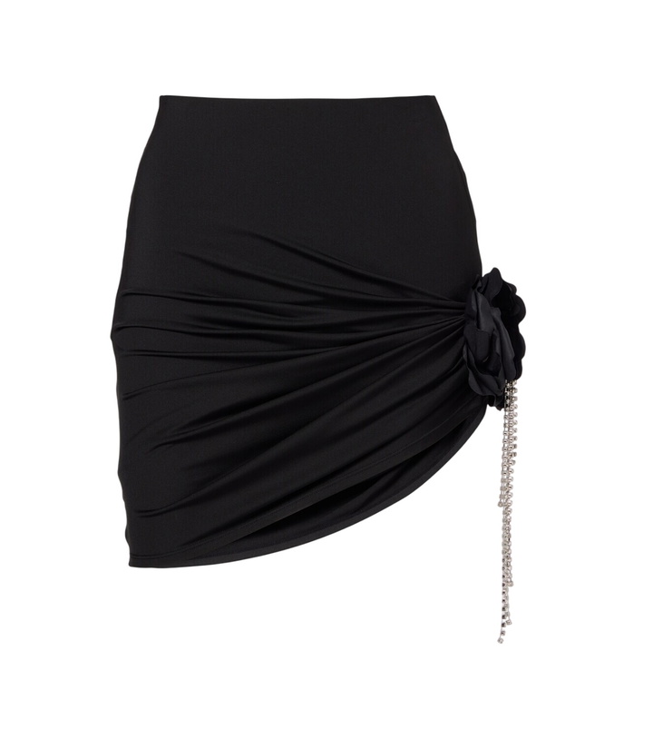 Photo: Area Draped embellished jersey miniskirt
