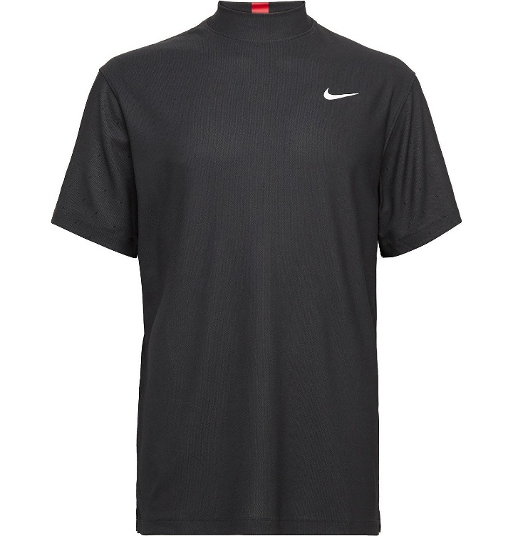 Photo: Nike Golf - Tiger Woods Dri-FIT Mock-Neck Golf Top - Gray