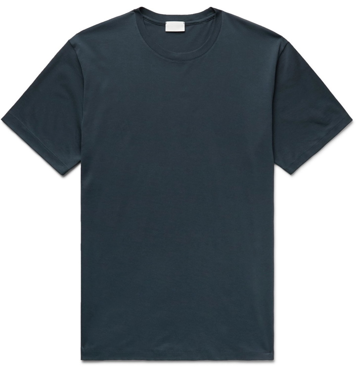 Photo: Handvaerk - Striped Pima Cotton-Jersey T-Shirt - Blue