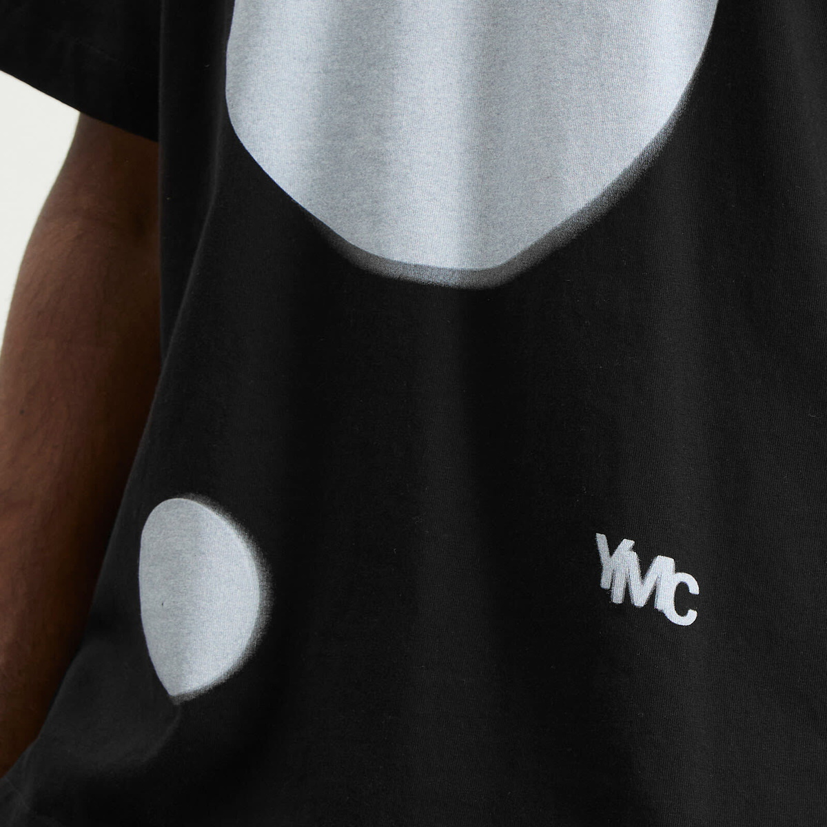 YMC Men's Death Star Print Triple T Shirt in Black