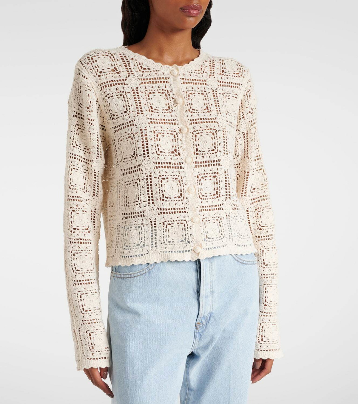 Frame Crochet cotton cardigan