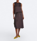 Vince Lace-trimmed satin top