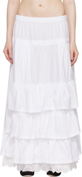 OPEN YY White Rolled Waist Tiered Midi Skirt