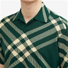 Burberry Men's Merino Knitted Polo Shirt in Daffodil Check