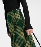 Burberry Checked high-rise wool midi skirt