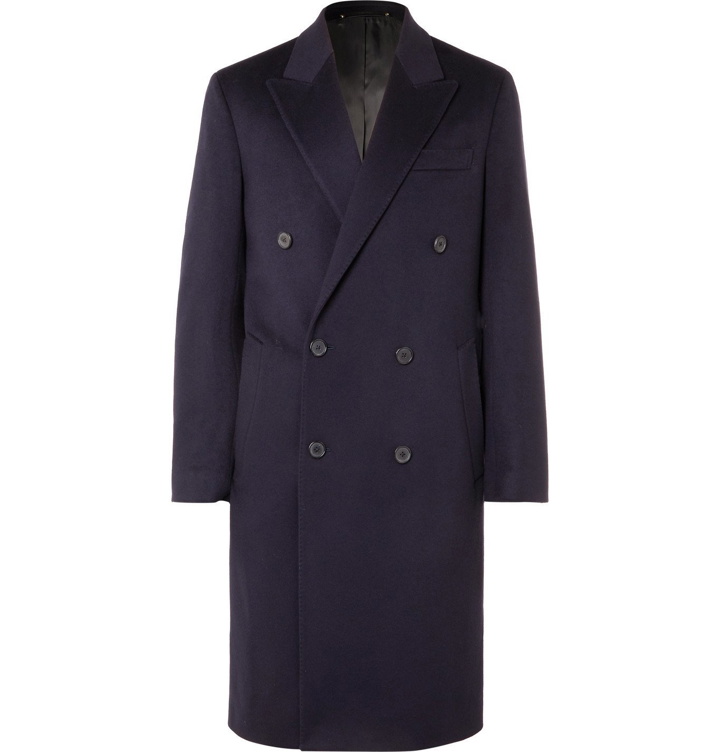 Photo: Paul Smith - Double-Breasted Wool and Cashmere-Blend Coat - Blue